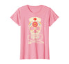 Halloween Nurse Shirts For Women Scrub Costumes Nurse Sugar Skull Stethoscope RN Medical Halloween Costume T-Shirt - Pink