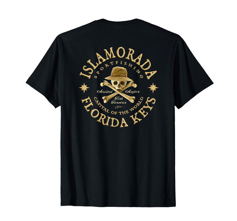 JCombs: Islamorada, Florida, Ancient Angler, Fishing T-Shirt - Black