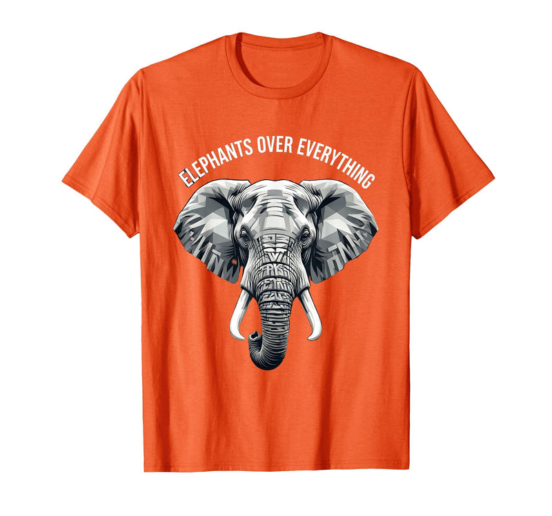 Mademark Elephants Over Everything Elephant Lover Design T-Shirt - Men - Orange