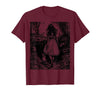 Alice in Wonderland - Down the Rabbit Hole Fantasy Vintage T-Shirt in Burgundy