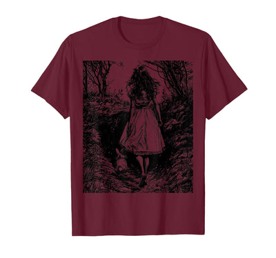 Girl Walking Into the Woods Rabbit Hole T-Shirt