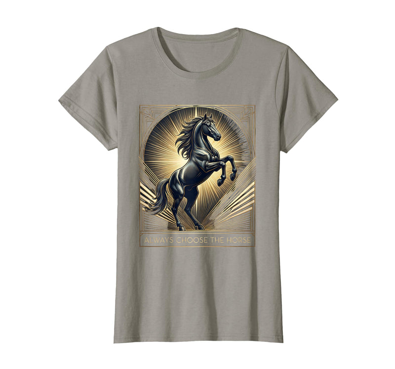 Mademark Always Choose The Horse Women's Equestrian Design T-Shirt - Slate Grey