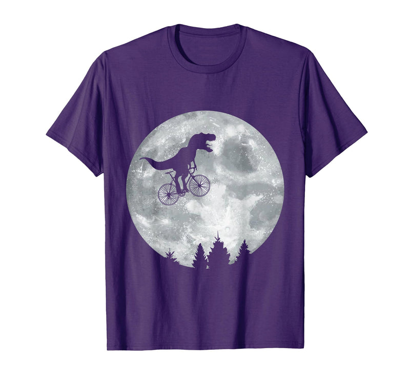 Check out my other Dinosaur T-shirts Dino Trex Riding Moon Bike Halloween Lunar Cycling T-Shirt - Purple