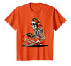 halloween skeleton shirts for teen boys men kids Halloween Skeleton Gamer Video Gaming Funny Gaming Skeleton T-Shirt - Orange