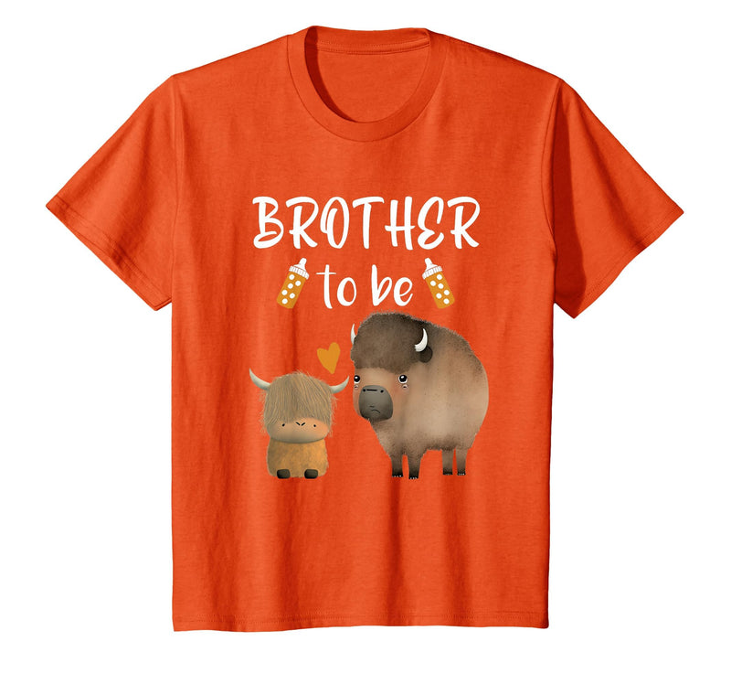 Cute Animal Buffalo Baby Shower For Brother To Be Brother to Be Buffalo Baby Shower Bison for Boy Or Girl T-Shirt - Orange