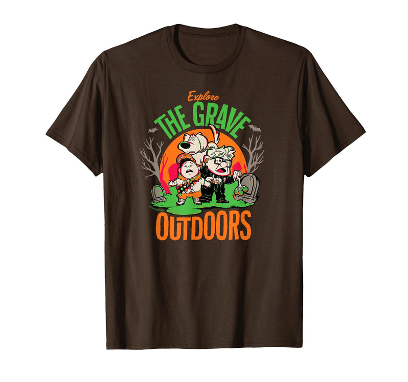 Disney Pixar Disney and Pixar’s Up Explore the Grave Outdoors Halloween T-Shirt - Brown
