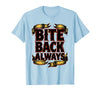 Mademark Bite Back Always Bold Shark Graphic Design T-Shirt - Baby Blue