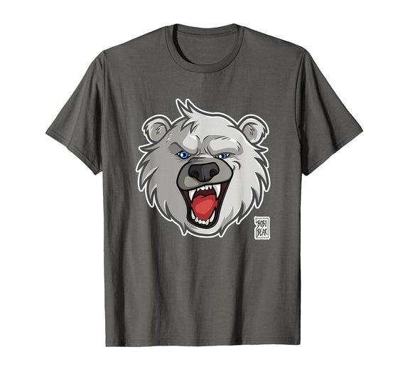 Bobo Bear Bobo Likes to Growl - Polar Bear T-Shirt - Asphalt Grey