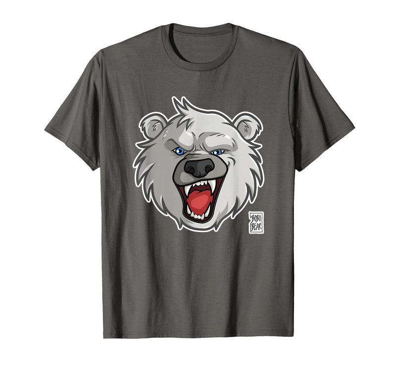 Bobo Bear Bobo Likes to Growl - Polar Bear T-Shirt - Asphalt Grey