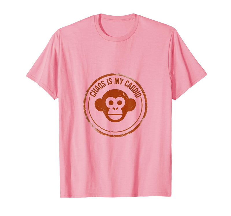 Mademark Chaos Is My Cardio Funny Monkey Design T-Shirt - Men - Pink
