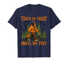 Bigfoot Halloween Costume Party Outfits Trick Or Treat Smell My Feet Bigfoot Halloween Sasquatch T-Shirt - Navy Blue