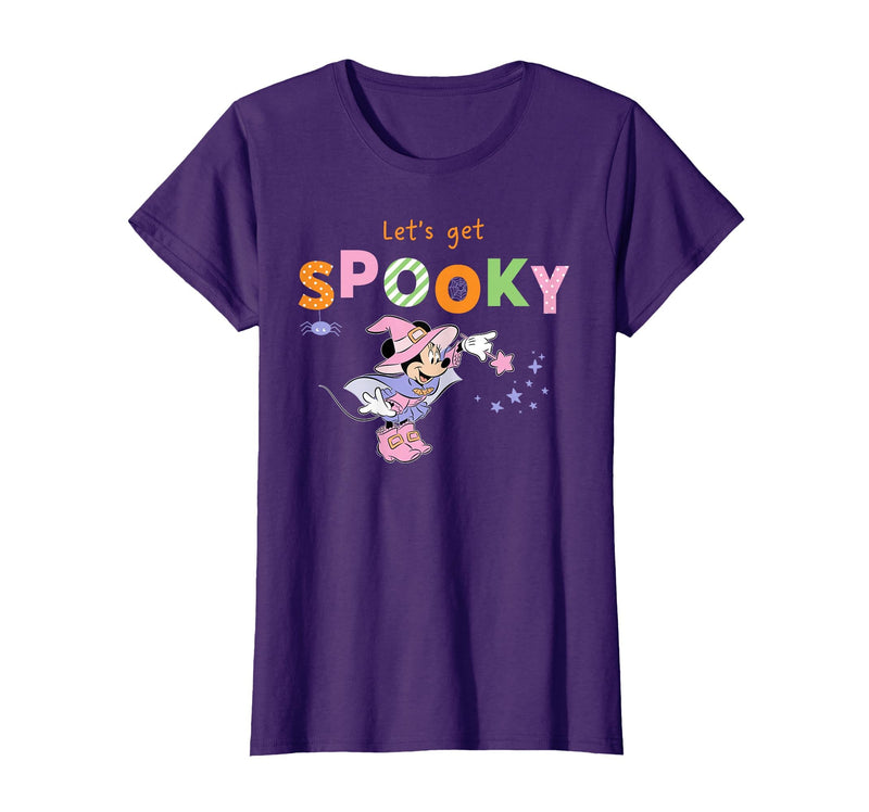 Disney Minnie Mouse Let's Get Spooky Cute Halloween Witch T-Shirt - Purple