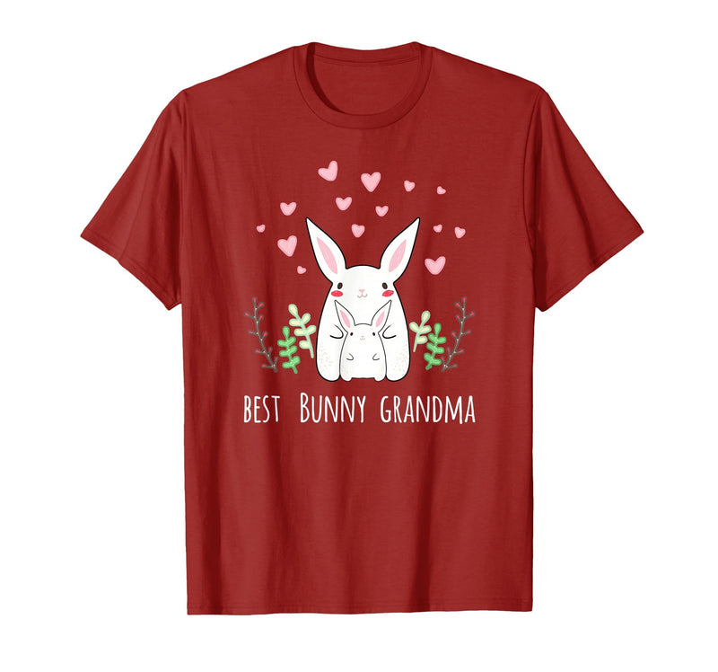 Cute Bunny Grandma Rabbit Grandmother T-Shirt in Cranberry Red