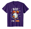 Halloween Boo I'm First 1st Birthday Boy Boo I'm One Ghost 1st Birthday Halloween Boy Kids Groovy T-Shirt - Purple
