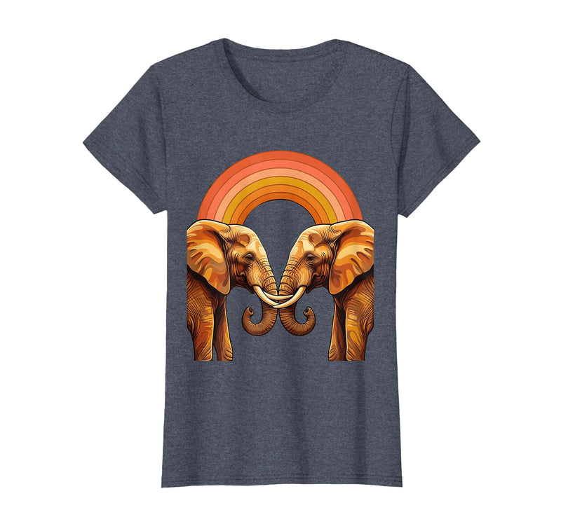 Mademark Be Kind Elephant Gentle Touch Illustration T-Shirt - Women - Heather Blue