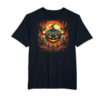 Funny Halloween Apparel Men Women Kids Pumpkin Jack o Lantern Demon Monster Scary Halloween T-Shirt