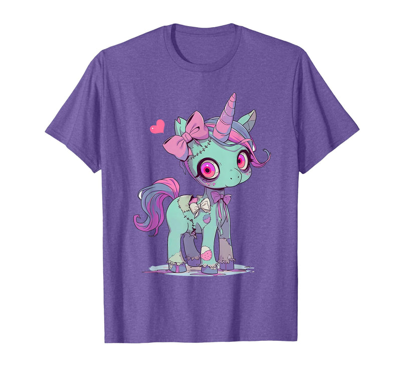 Kawaii Pastel Goth Creepy Cute Witchy Halloween Ts Kawaii Pastel Goth Creepy Cute Witchy Zombie Unicorn T-Shirt - Purple