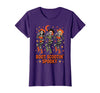 Dancing Skeleton Girls Retro Country Halloween Tee Boot Scootin Cowgirl Spooky Western Line Dance T-Shirt - Purple
