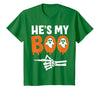 He's My Boo Matching Halloween Pajama Couples Funny T-Shirt - Kelly Green