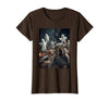 Funny Halloween Animals Selfies Clothing Funny Squirrel Selfie with Ghosts Haunted Forest Halloween T-Shirt - Brown