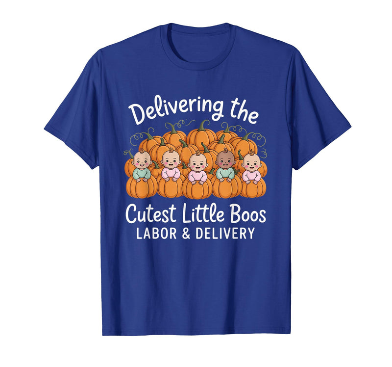 Spooky Nurse Halloween Labor and Delivery Gift Tee Delivering The Cutest Boos Labor & Delivery Halloween Nurse T-Shirt -