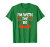 Halloween Mega Warehouse Vintage I'm with the Egg Lazy Halloween Costume T-Shirt - Kelly Green