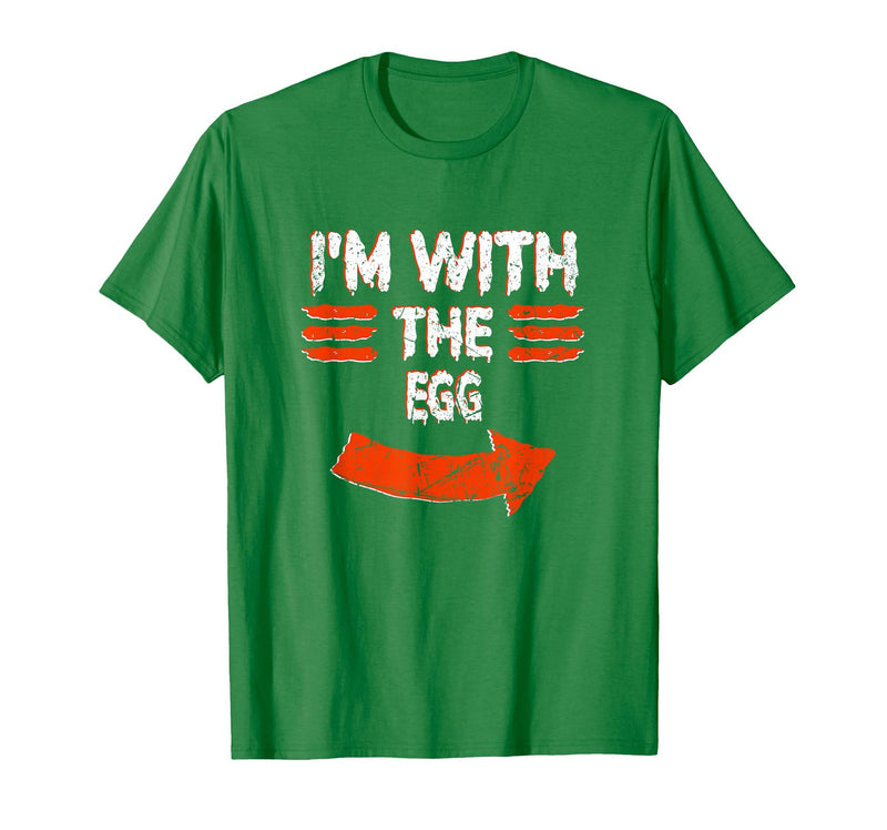 Halloween Mega Warehouse Vintage I'm with the Egg Lazy Halloween Costume T-Shirt - Kelly Green