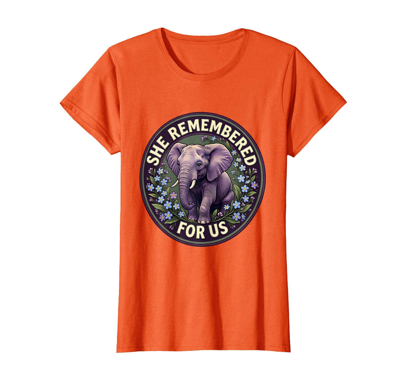 Mademark She Remembered For Us Gentle Elephant Design T-Shirt - Women - Orange