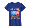 He Or She Pumpkin Gender Reveal Party Supplies Tee Halloween Pumpkin Gender Reveal He or She Mommy to Be T-Shirt - Royal Blue
