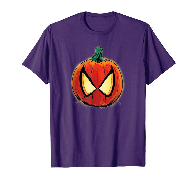Marvel Spider-Man Halloween Spooky Pumpkin Jack-o'-Lantern T-Shirt - Purple