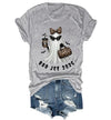 WQFQW Boo JEE 2026 Ghost Funny Halloween Leopard Print Ghost Shirt for Women - Grey