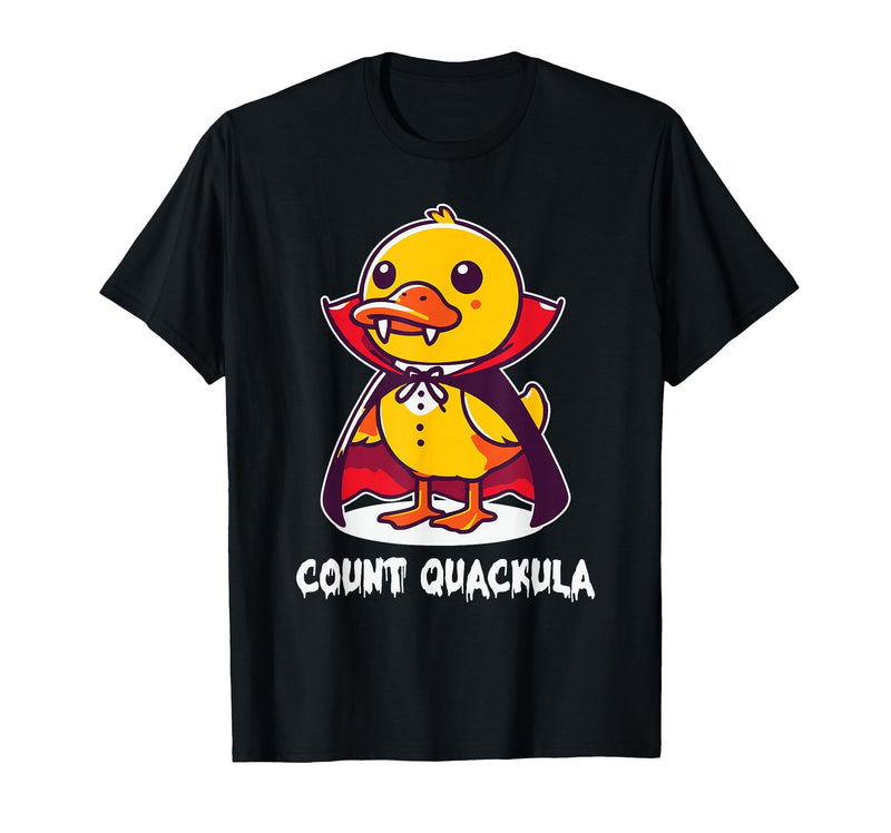 Funny Halloween Costume Count Quackula Funny Duck Halloween Costume T-Shirt - Black