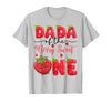 Kawaii Strawberry 1St Birthday Matching Dada of The Berry Sweet One Strawberry First Birthday T-Shirt - Silver Grey