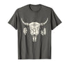 Buffalo Animals Gift Idea Bison Buffalo Skull Animal Design T-Shirt - Asphalt Grey