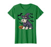 Witch Schnauzer Dog Halloween Outfits Schnauzer Dog Scary Pumpkin Bat Witch Schnauzer Halloween T-Shirt - Kelly Green