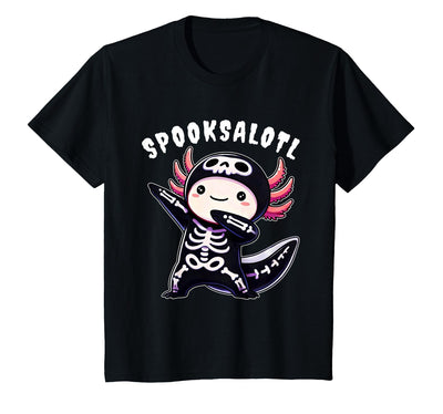 Halloween Axolotl Spooksalotl Designs Boys Girls Funny Axolotl Halloween Shirt for Kids Boys Girls Youth T-Shirt