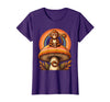 Mademark Monkey Perched on Giant Mushroom Illustration T-Shirt - Women - Purple