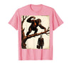 Mademark Monkey Flinging Poo at Businessman Graphic T-Shirt - Men - Pink