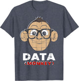 Data Monkey Data Evaluator Code Programmer T-Shirt - Heather Blue