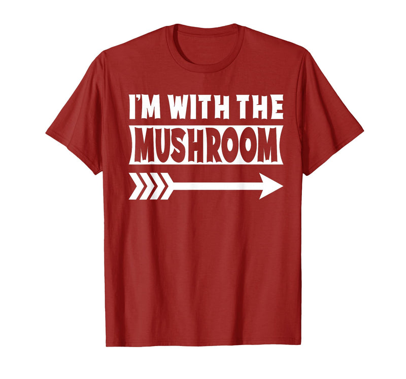 Funny Lazy & Easy Halloween Couple Costume Tee I'm with The Mushroom Halloween Costume Mushroom Halloween T-Shirt -
