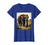 Mademark Wild Heart, Gentle Giant Elephant Nature Design T-Shirt - Women - Royal Blue