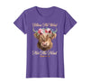 Christian Western Highland Cow Lovers Tees Follow The Word Not The Herd Christian Western Highland Cow T-Shirt - Purple