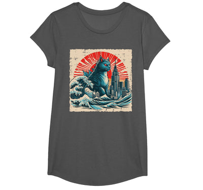 Japanese Shirts Ukiyo-e Art Men Women Kids Japanese Cat Monster Great Wave City Ukiyo-e Men Women Kids T-Shirt
