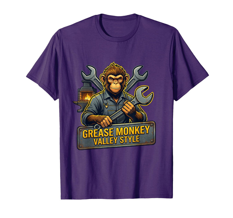 Mademark Grease Monkey Valley Style Automotive Design T-Shirt - Men - Purple