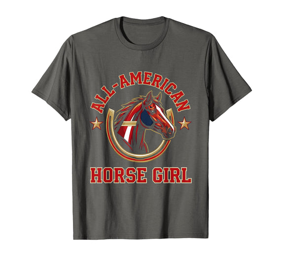 Mademark All-American Horse Girl Bold Varsity Horse Design T-Shirt - Men - Asphalt Grey