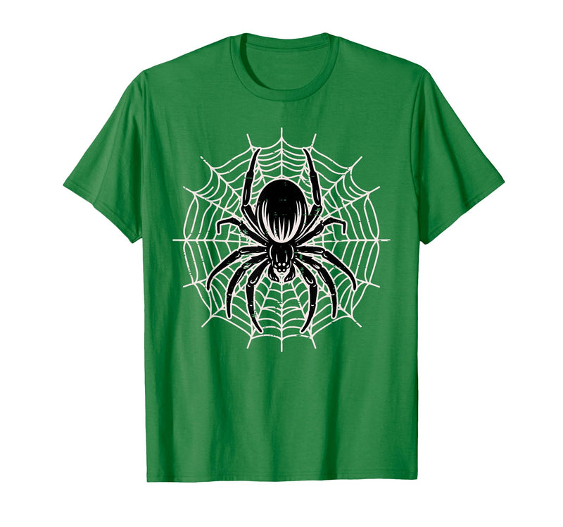 Halloween Shirts For Women Men Kids Boys Girls Halloween Spider with Web Vintage Costume Men Boys Kid Women T-Shirt - Kelly