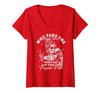 Funny Skeleton Meme Quote Sarcastic Humor Adult Women's Why Take The High Road When You Can Take The Psycho Path V-Neck