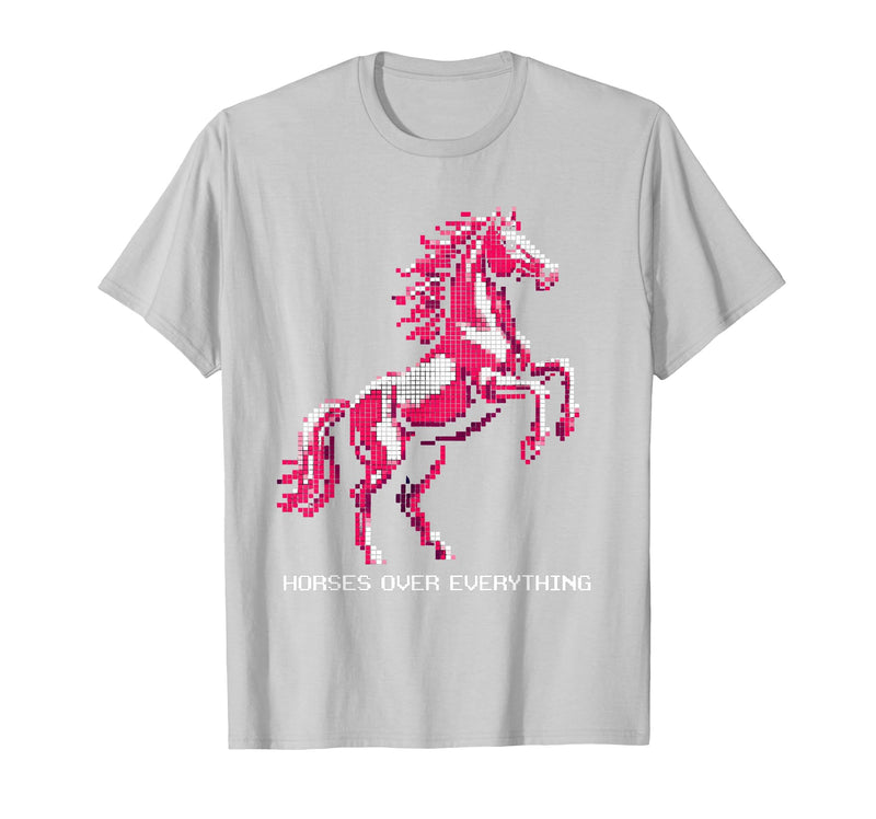 Mademark Horses Over Everything Equestrian Women Design T-Shirt - Men - Silver Grey