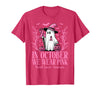 Arich.Tee's Breast Cancer Awareness Ghost in October We Wear Pink Breast Cancer Witch Ghost Halloween T-Shirt - Red Heather