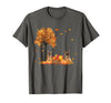 Funny German Shepherd Thanksgiving Halloween German Shepherd Autumn Leaf Fall Dog Thanksgiving Halloween T-Shirt - Asphalt